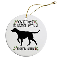 Dog Breed Specific Round Christmas Ornament