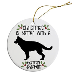 Dog Breed Specific Round Christmas Ornament