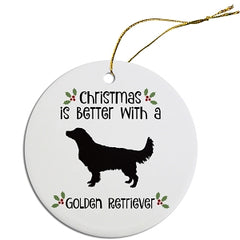 Dog Breed Specific Round Christmas Ornament