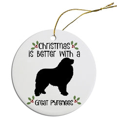 Dog Breed Specific Round Christmas Ornament