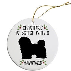 Dog Breed Specific Round Christmas Ornament