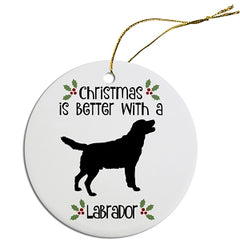 Dog Breed Specific Round Christmas Ornament