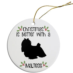 Dog Breed Specific Round Christmas Ornament