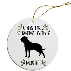 Dog Breed Specific Round Christmas Ornament