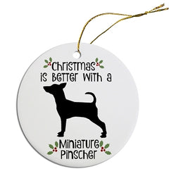 Dog Breed Specific Round Christmas Ornament