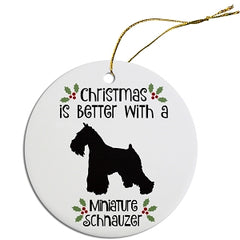 Dog Breed Specific Round Christmas Ornament