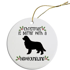 Dog Breed Specific Round Christmas Ornament