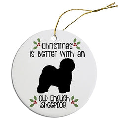 Dog Breed Specific Round Christmas Ornament