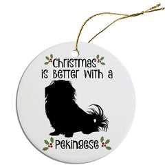 Dog Breed Specific Round Christmas Ornament