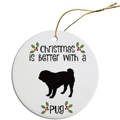 Dog Breed Specific Round Christmas Ornament