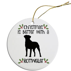 Dog Breed Specific Round Christmas Ornament