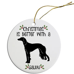 Dog Breed Specific Round Christmas Ornament