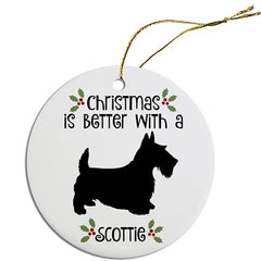 Dog Breed Specific Round Christmas Ornament