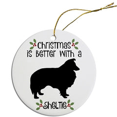 Dog Breed Specific Round Christmas Ornament