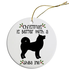 Dog Breed Specific Round Christmas Ornament