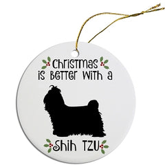 Dog Breed Specific Round Christmas Ornament