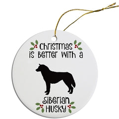 Dog Breed Specific Round Christmas Ornament