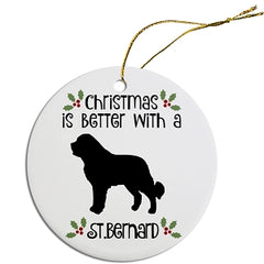 Dog Breed Specific Round Christmas Ornament