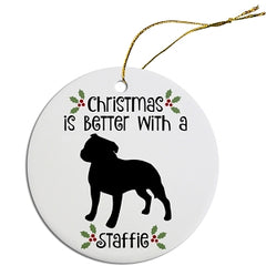 Dog Breed Specific Round Christmas Ornament