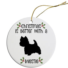 Dog Breed Specific Round Christmas Ornament