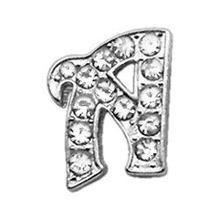 3-8" Clear Script Letter Sliding Charms A - Z