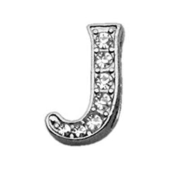 3-8" Clear Script Letter Sliding Charms A - Z