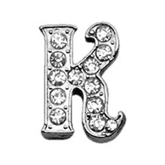 3-8" Clear Script Letter Sliding Charms A - Z