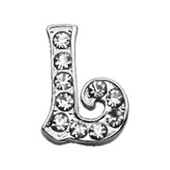 3-8" Clear Script Letter Sliding Charms A - Z