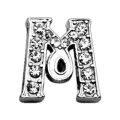 3-8" Clear Script Letter Sliding Charms A - Z