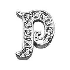 3-8" Clear Script Letter Sliding Charms A - Z