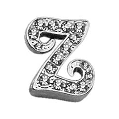 3-8" Clear Script Letter Sliding Charms A - Z