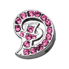 3-8" Pink Script Letter Sliding Charms A - Z