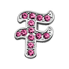 3-8" Pink Script Letter Sliding Charms A - Z