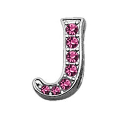 3-8" Pink Script Letter Sliding Charms A - Z