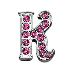 3-8" Pink Script Letter Sliding Charms A - Z