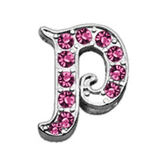 3-8" Pink Script Letter Sliding Charms A - Z