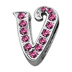 3-8" Pink Script Letter Sliding Charms A - Z