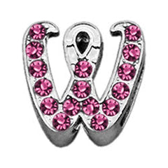 3-8" Pink Script Letter Sliding Charms A - Z