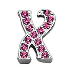 3-8" Pink Script Letter Sliding Charms A - Z