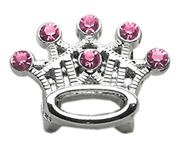 3/8" Slider Crystal Crown Charm