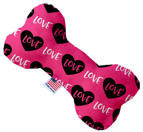 Pink Love Inch Canvas Bone Dog Toy