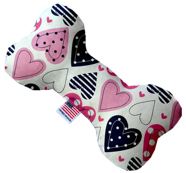 Mixed Hearts Inch Stuffing Free Bone Dog Toy