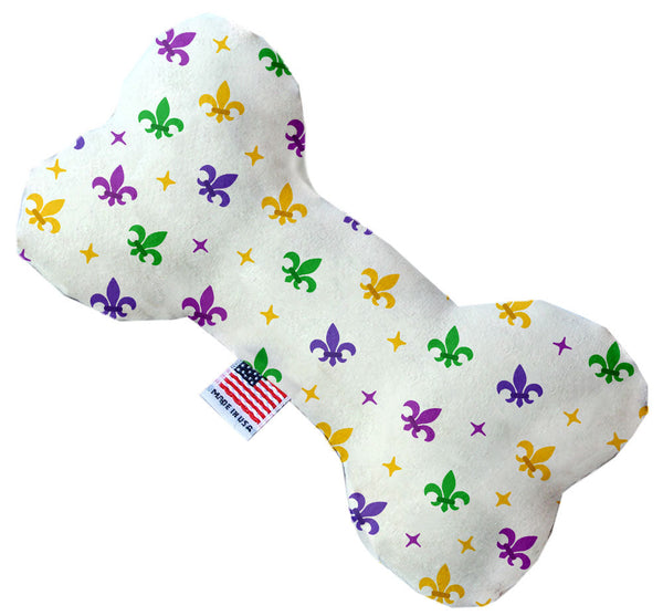 Confetti Fleur De Lis Mardi Gras Inch Canvas Bone Dog Toy