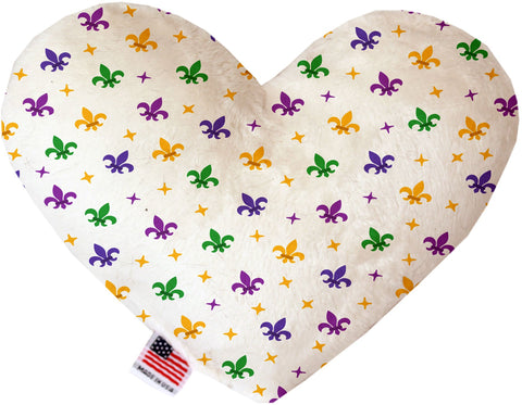 Confetti Fleur De Lis Mardi Gras Inch Canvas Heart Dog Toy