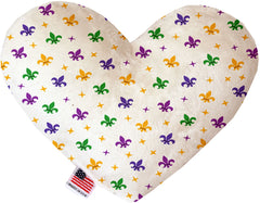 Confetti Fleur De Lis Mardi Gras Inch Heart Dog Toy