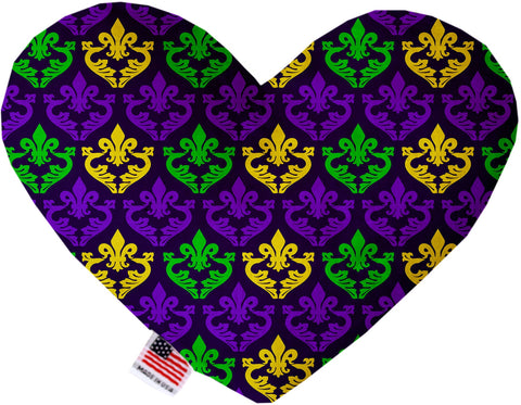 Classic Fleur De Lis Inch Canvas Heart Dog Toy