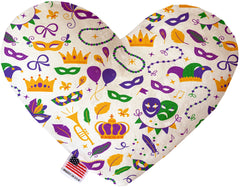 Mardi Gras Masks Inch Canvas Heart Dog Toy