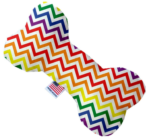 Rainbow Chevron Inch Canvas Bone Dog Toy