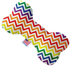 Rainbow Chevron Inch Canvas Bone Dog Toy