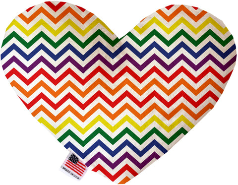 Rainbow Chevron Inch Canvas Heart Dog Toy